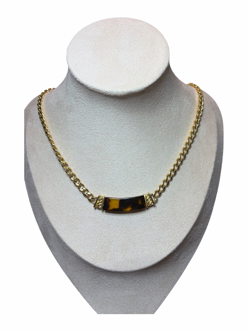 194 Napier Gold-Tone Chain Necklace with Tortoiseshell Bar
